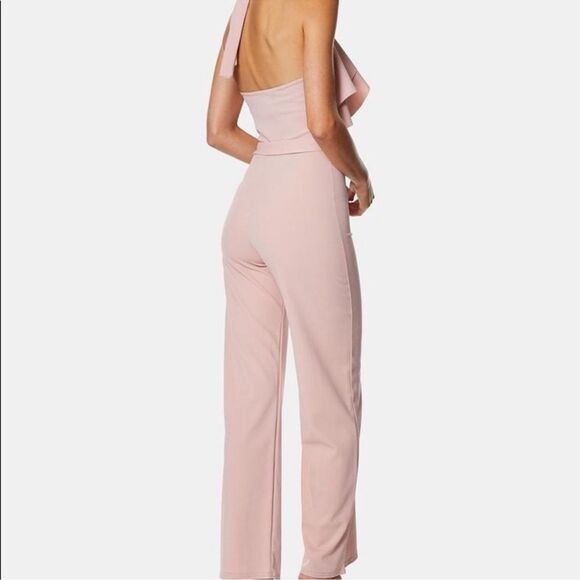 NWT Avec Les Filles Blush Pink Ruffle Halter Jumpsuit size 4 
New - Picture 4 of 9